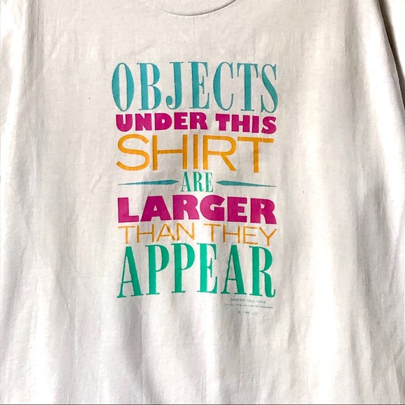 ❌SOLD❌ Vintage single stitch "Objects Larger" - Picture 1 of 4
